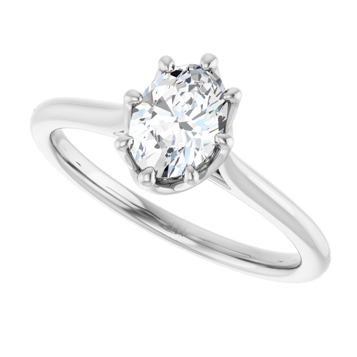 Oval Solitaire Engagement Ring or Band Mounting - gallery - Series 124084