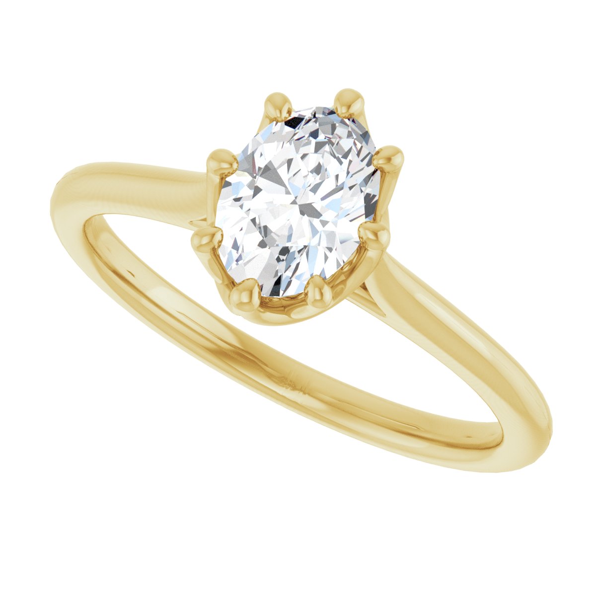 Oval Solitaire Engagement Ring or Band Mounting - gallery - Series 124084