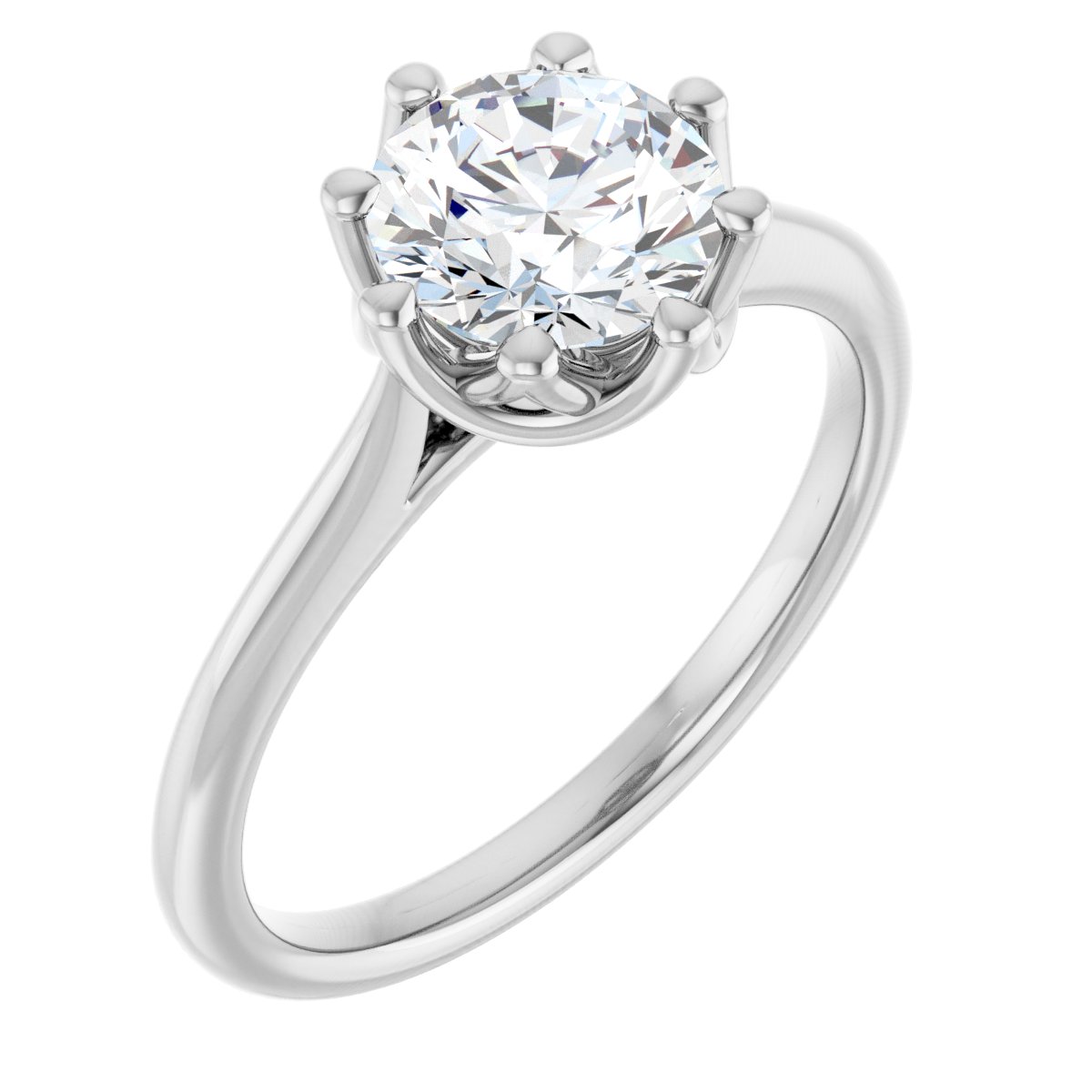 Round Solitaire Engagement Ring or Band Mounting - gallery - Series 124084