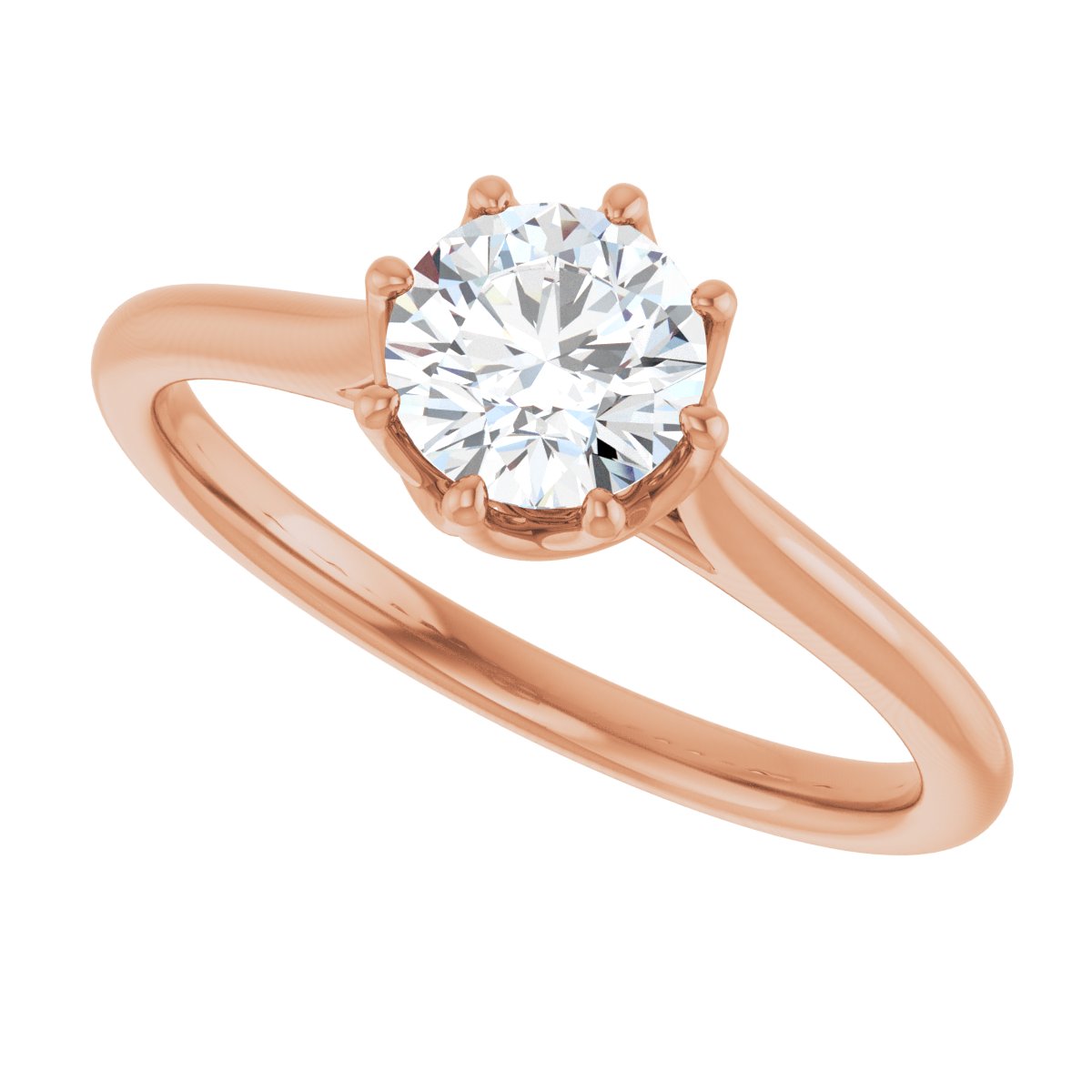 Round Solitaire Engagement Ring or Band Mounting - gallery - Series 124084