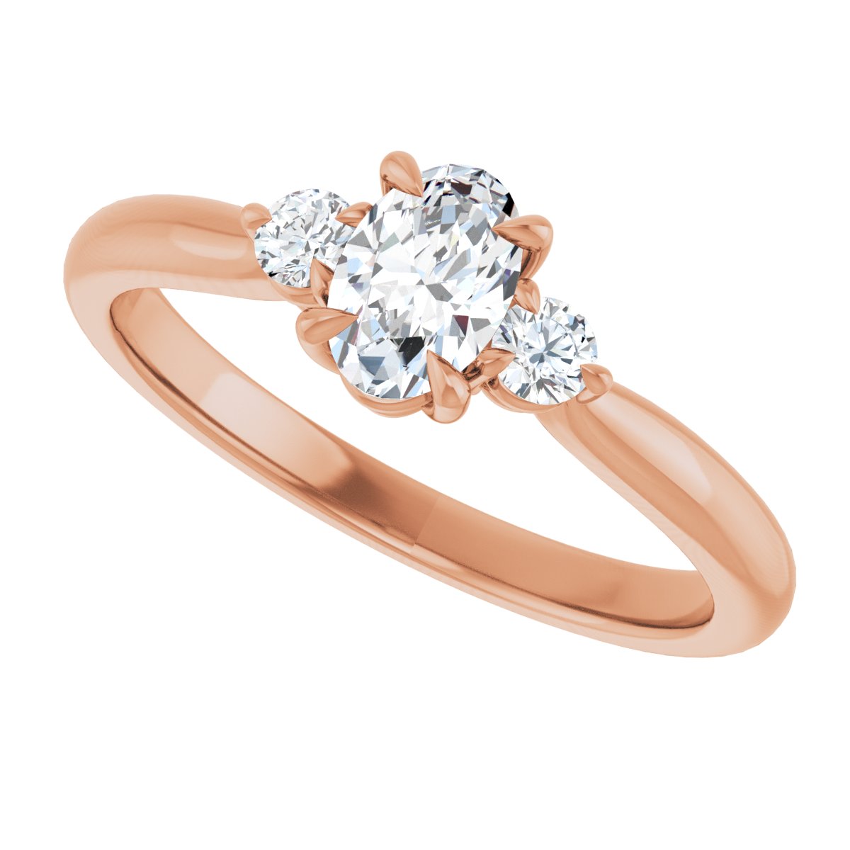 Oval Three-Stone Engagement Ring Semi-Mount - gallery - Series 123886