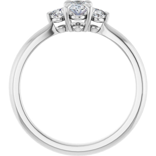 Oval Three-Stone Engagement Ring Semi-Mount - gallery - Series 123886