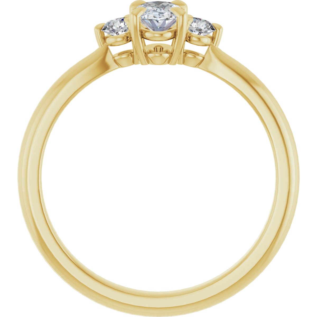 Oval Three-Stone Engagement Ring Semi-Mount - gallery - Series 123886