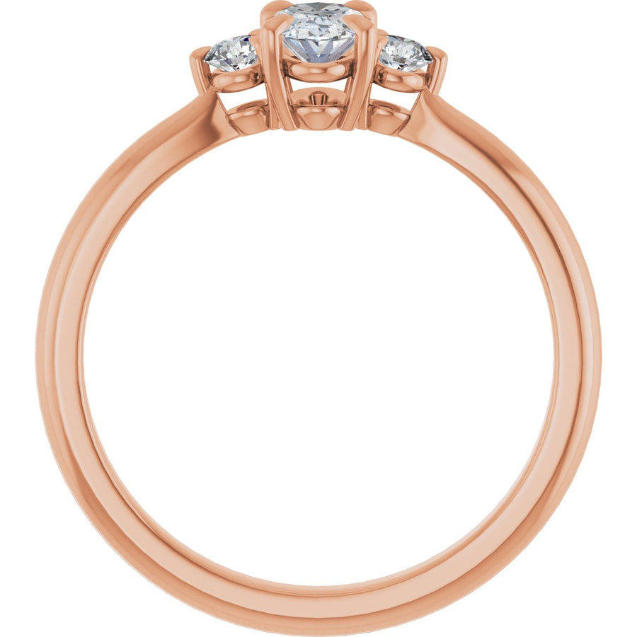 Oval Three-Stone Engagement Ring Semi-Mount - gallery - Series 123886