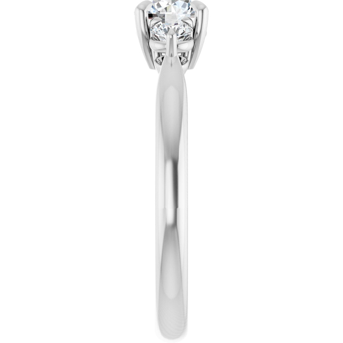 Round Three-Stone Engagement Ring Semi-Mount - gallery - Series 123886