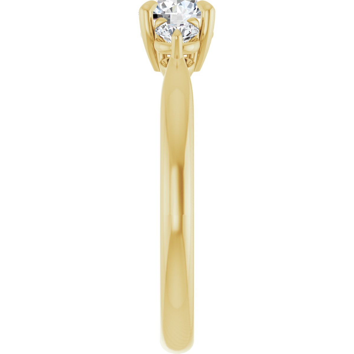 Round Three-Stone Engagement Ring Semi-Mount - gallery - Series 123886