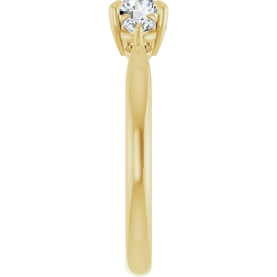 Round Three-Stone Engagement Ring Semi-Mount - gallery - Series 123886