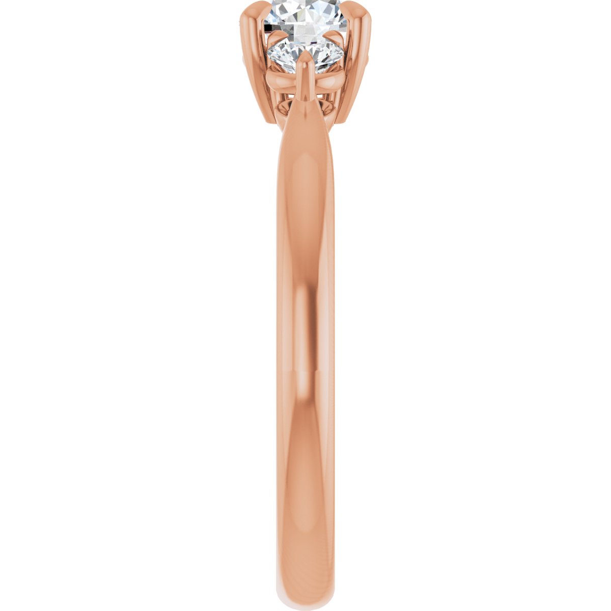 Round Three-Stone Engagement Ring Semi-Mount - gallery - Series 123886