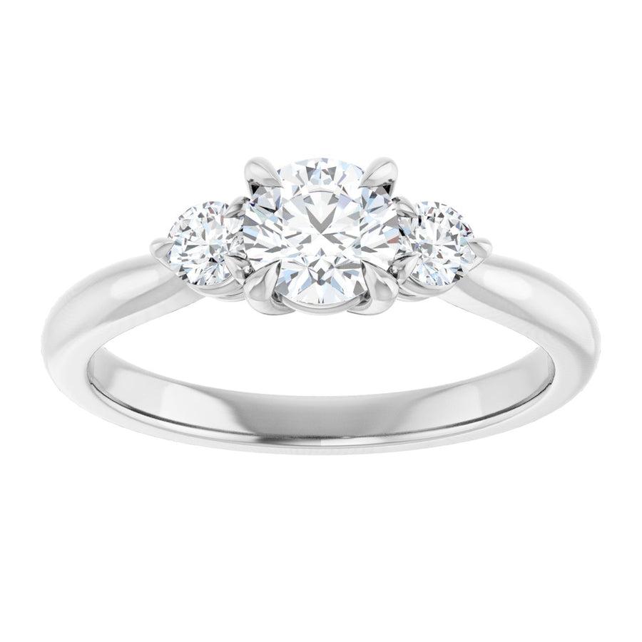 Round Three-Stone Engagement Ring Semi-Mount - gallery - Series 123886