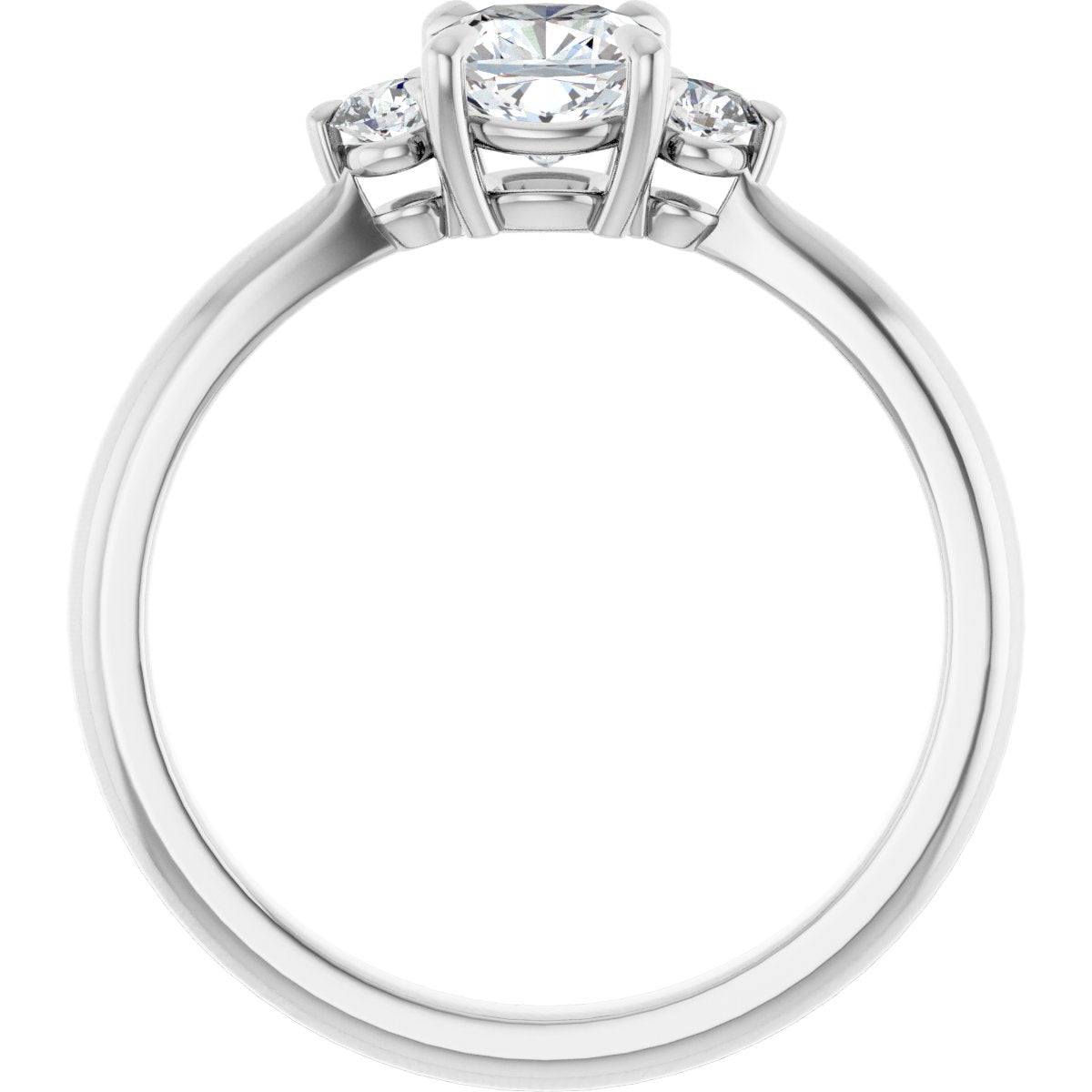 Cushion Three-Stone Engagement Ring Semi-Mount - gallery - Series 123886