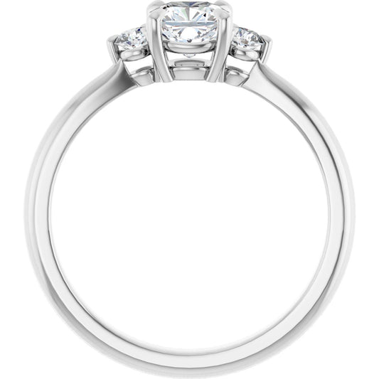 Cushion Three-Stone Engagement Ring Semi-Mount - gallery - Series 123886