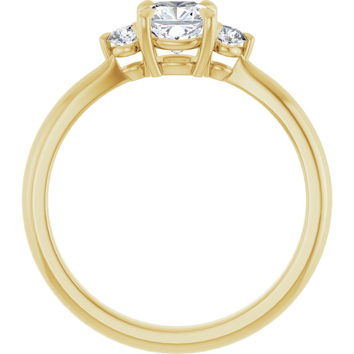 Cushion Three-Stone Engagement Ring Semi-Mount - gallery - Series 123886