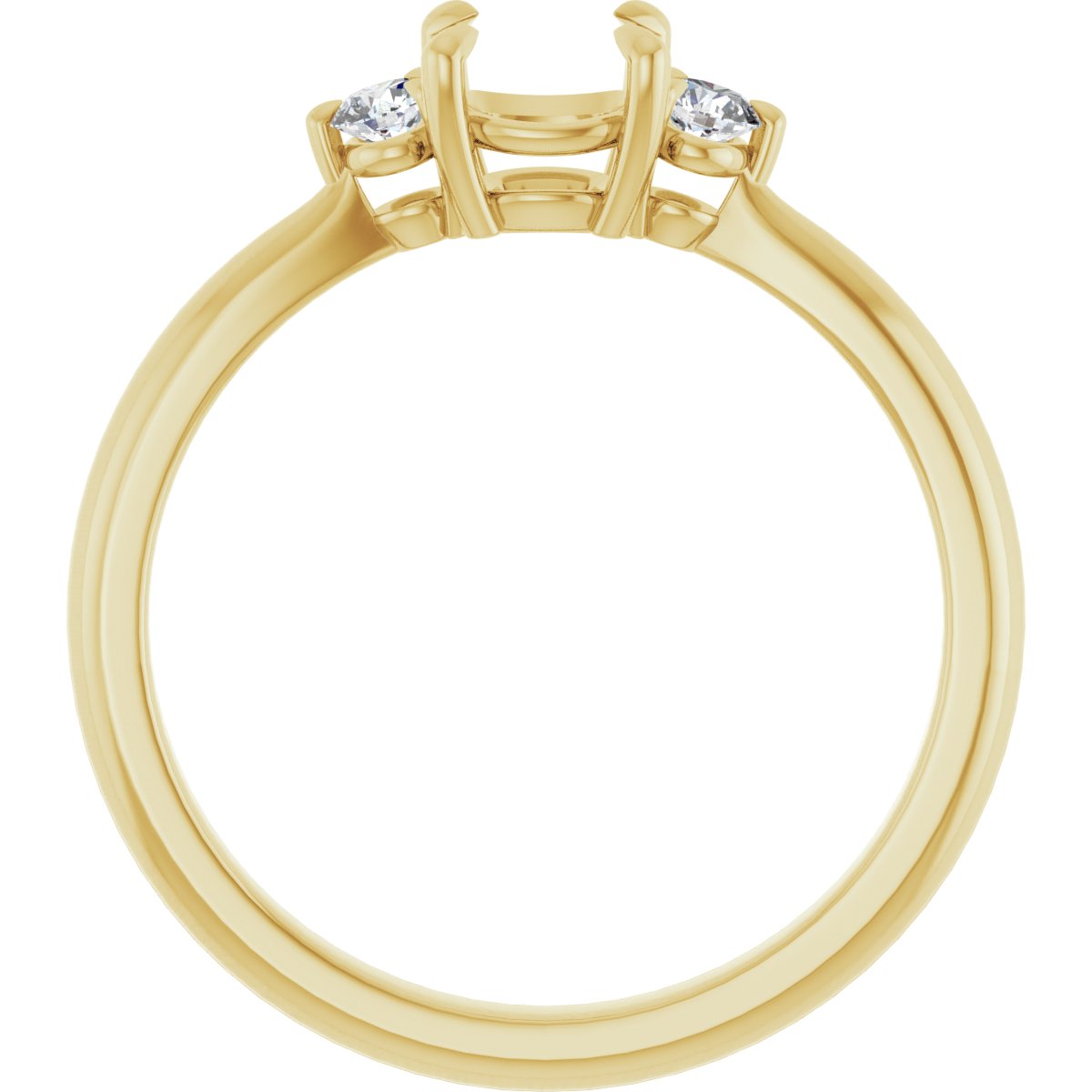 Cushion Three-Stone Engagement Ring Semi-Mount - gallery - Series 123886