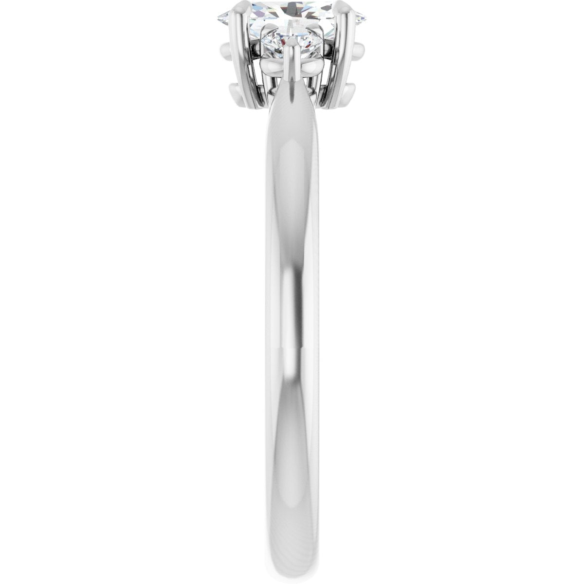 Oval Three-Stone Engagement Ring Semi-Mount - gallery - Series 123886