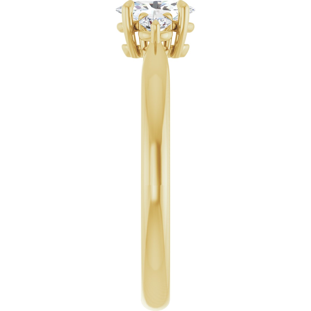 Oval Three-Stone Engagement Ring Semi-Mount - gallery - Series 123886