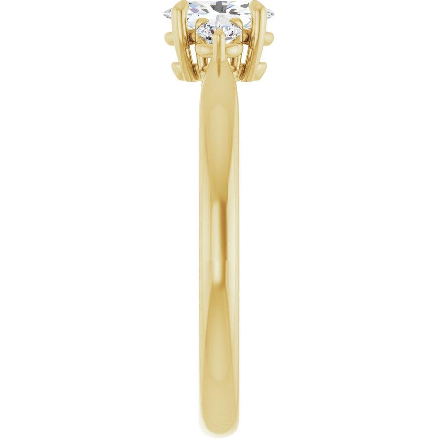 Oval Three-Stone Engagement Ring Semi-Mount - gallery - Series 123886