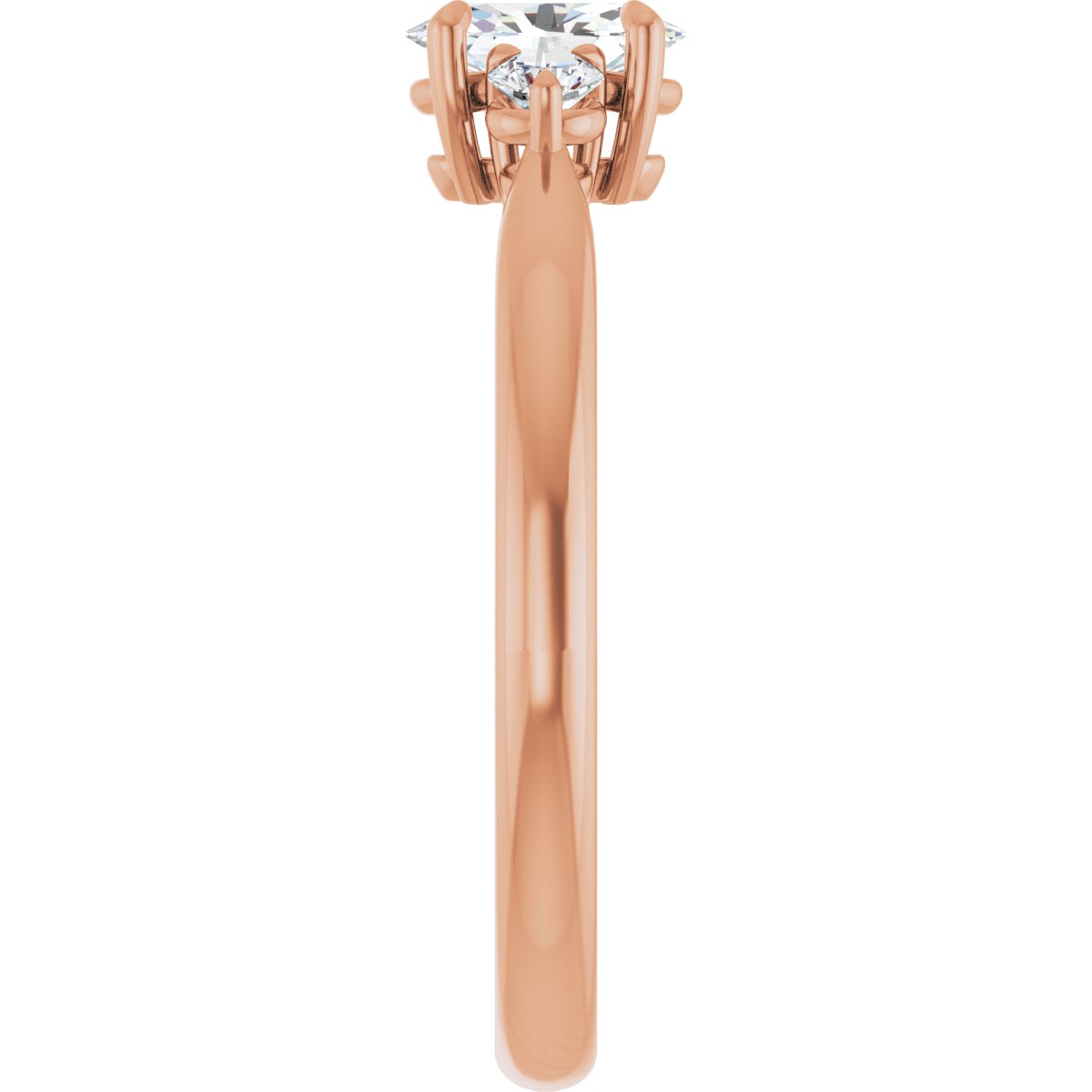 Oval Three-Stone Engagement Ring Semi-Mount - gallery - Series 123886