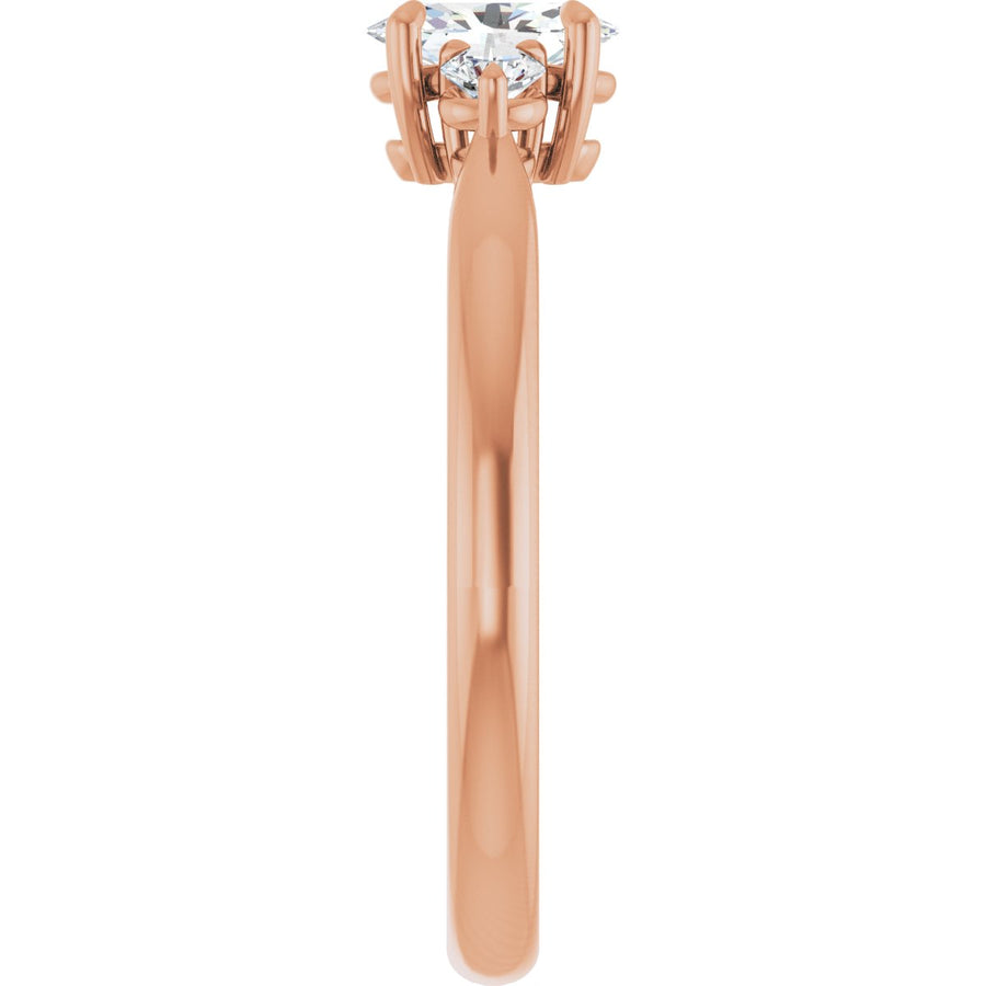 Oval Three-Stone Engagement Ring Semi-Mount - gallery - Series 123886