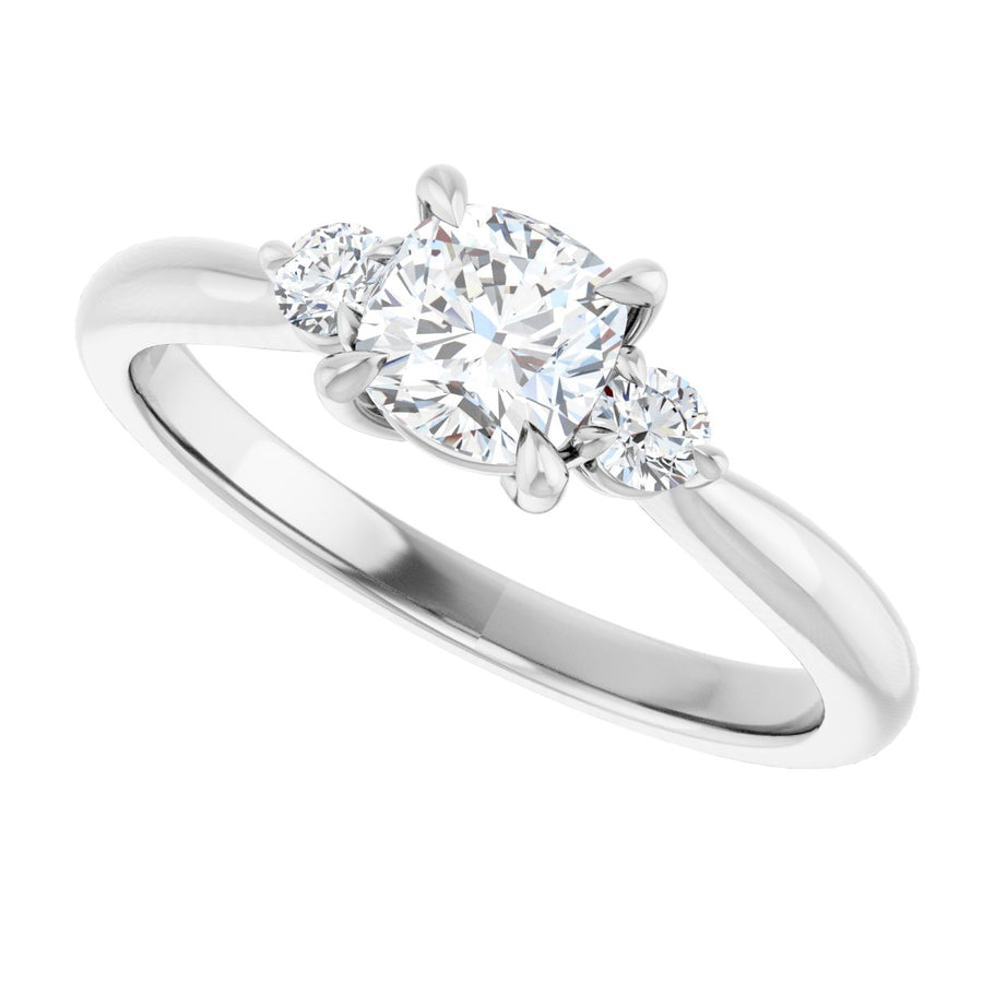 Cushion Three-Stone Engagement Ring Semi-Mount - gallery - Series 123886