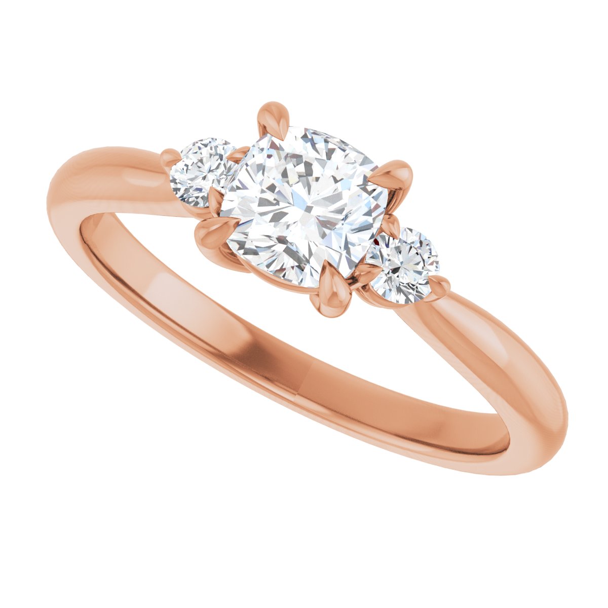 Cushion Three-Stone Engagement Ring Semi-Mount - gallery - Series 123886