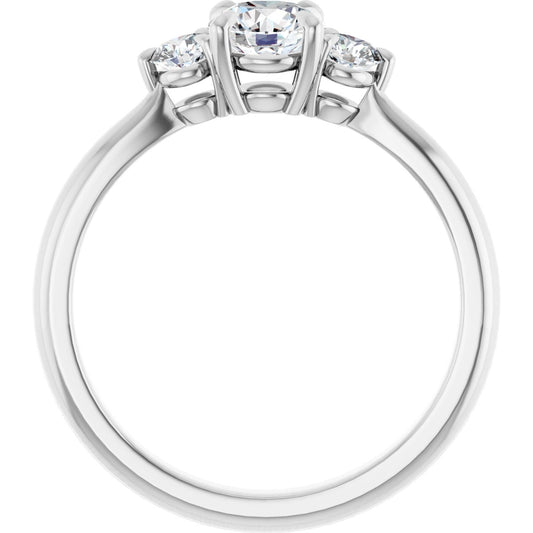 Round Three-Stone Engagement Ring Semi-Mount - gallery - Series 123886