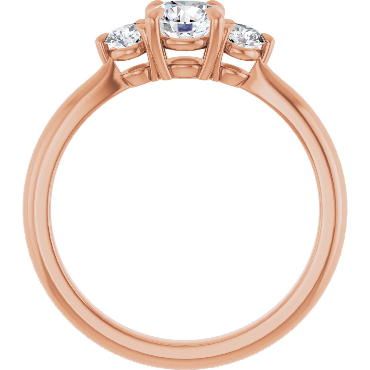 Round Three-Stone Engagement Ring Semi-Mount - gallery - Series 123886