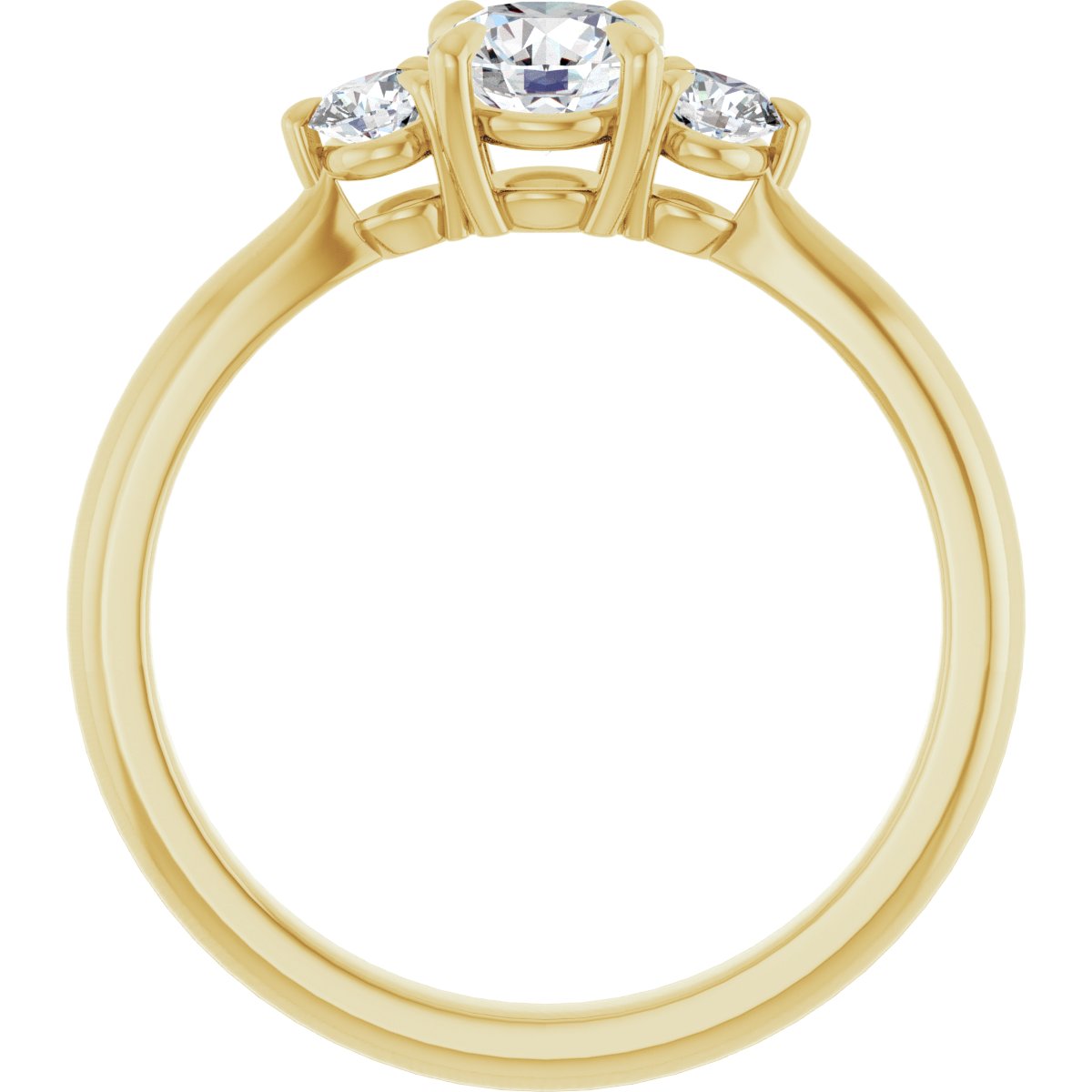 Round Three-Stone Engagement Ring Semi-Mount - gallery - Series 123886