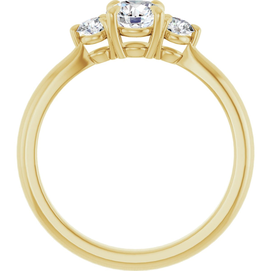 Round Three-Stone Engagement Ring Semi-Mount - gallery - Series 123886