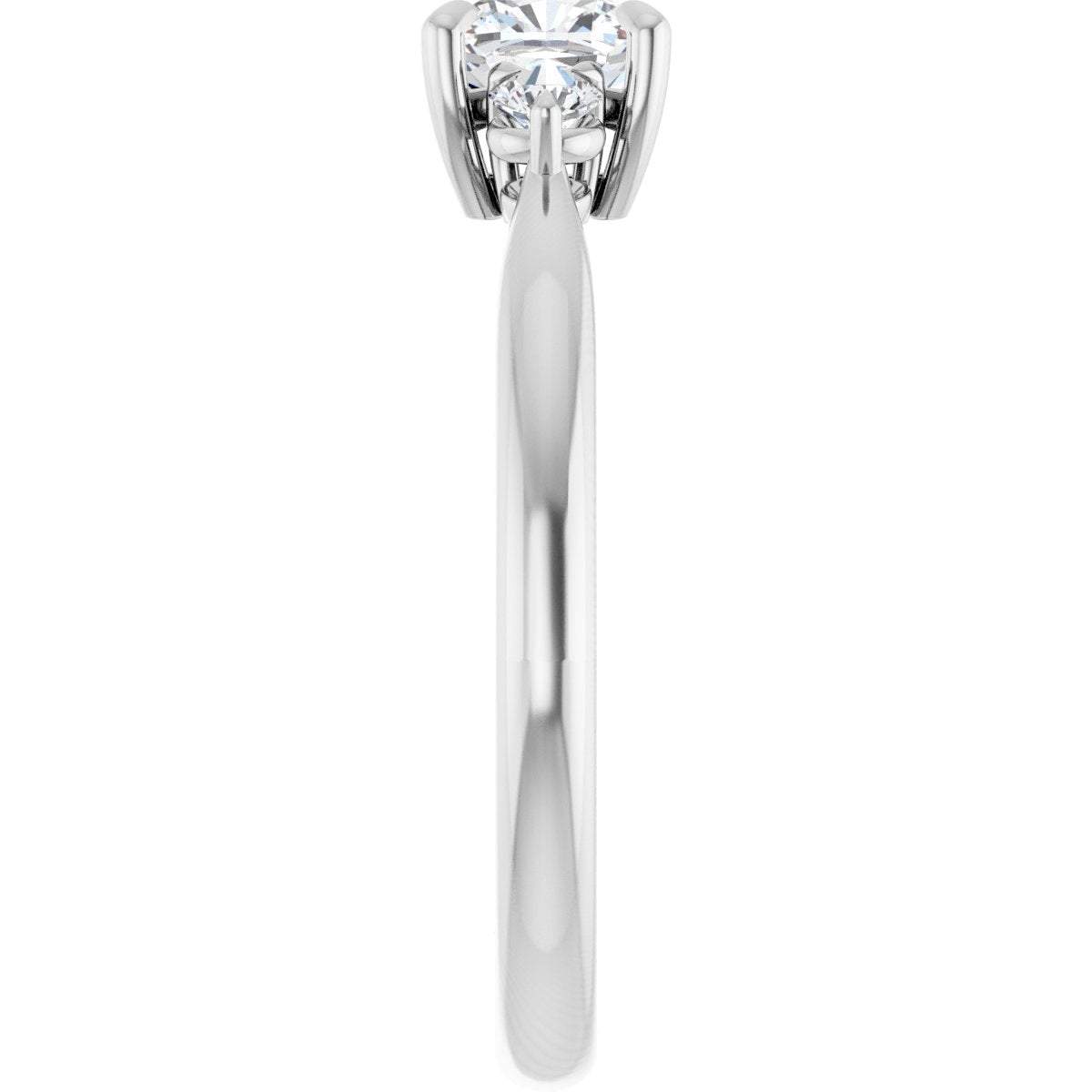 Cushion Three-Stone Engagement Ring Semi-Mount - gallery - Series 123886