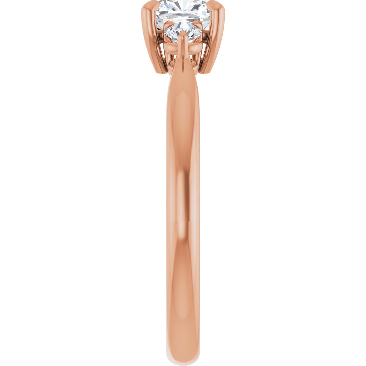 Cushion Three-Stone Engagement Ring Semi-Mount - gallery - Series 123886