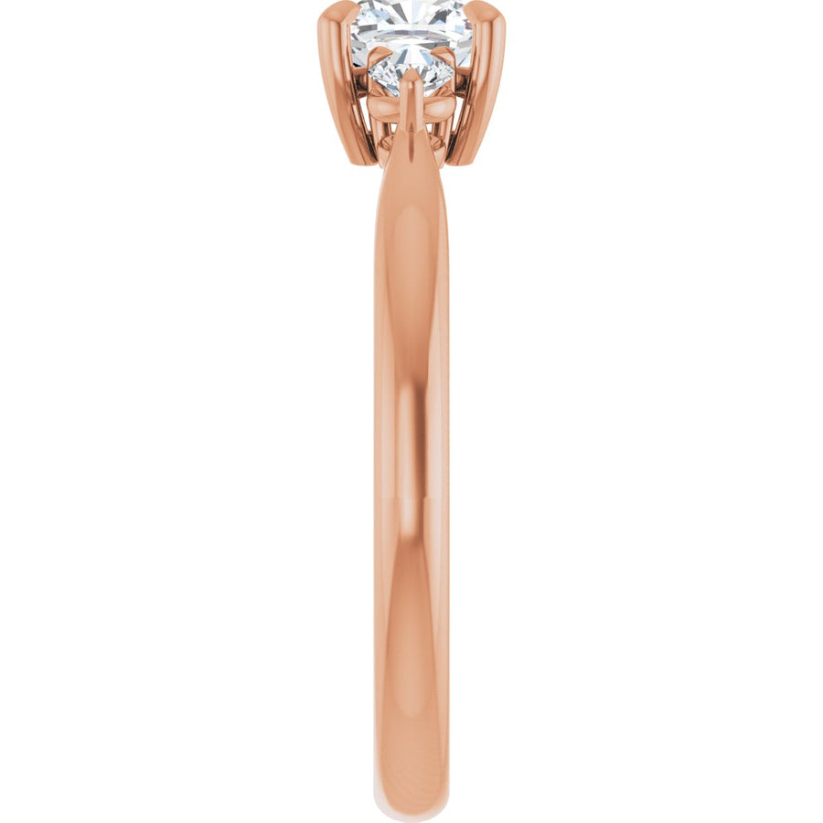 Cushion Three-Stone Engagement Ring Semi-Mount - gallery - Series 123886