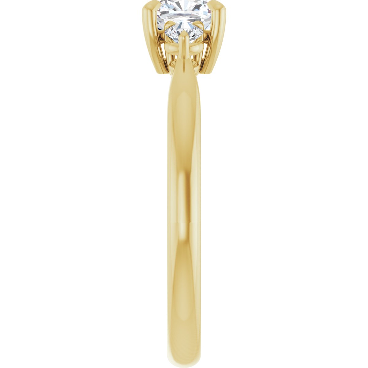 Cushion Three-Stone Engagement Ring Semi-Mount - gallery - Series 123886