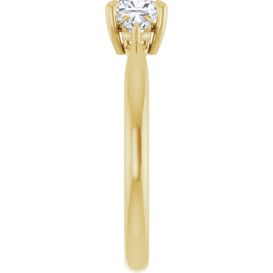 Cushion Three-Stone Engagement Ring Semi-Mount - gallery - Series 123886