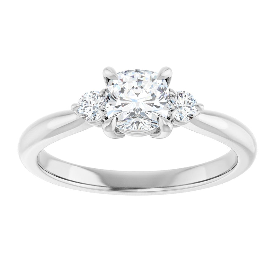 Cushion Three-Stone Engagement Ring Semi-Mount - gallery - Series 123886