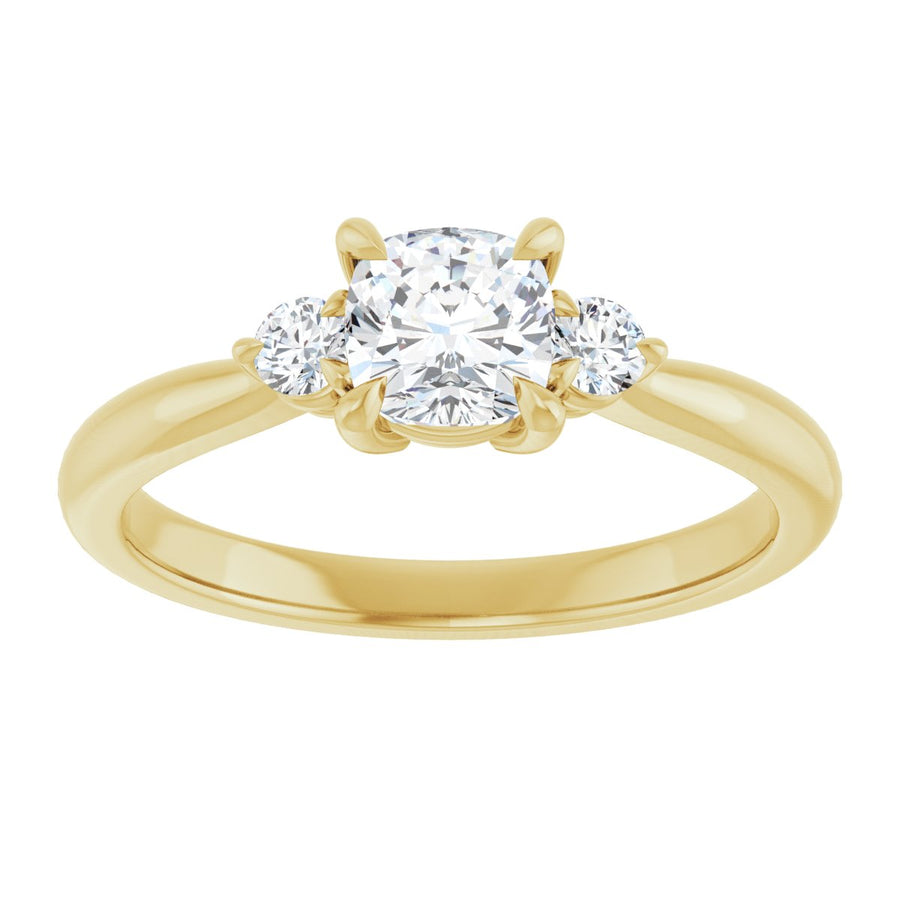 Cushion Three-Stone Engagement Ring Semi-Mount - gallery - Series 123886