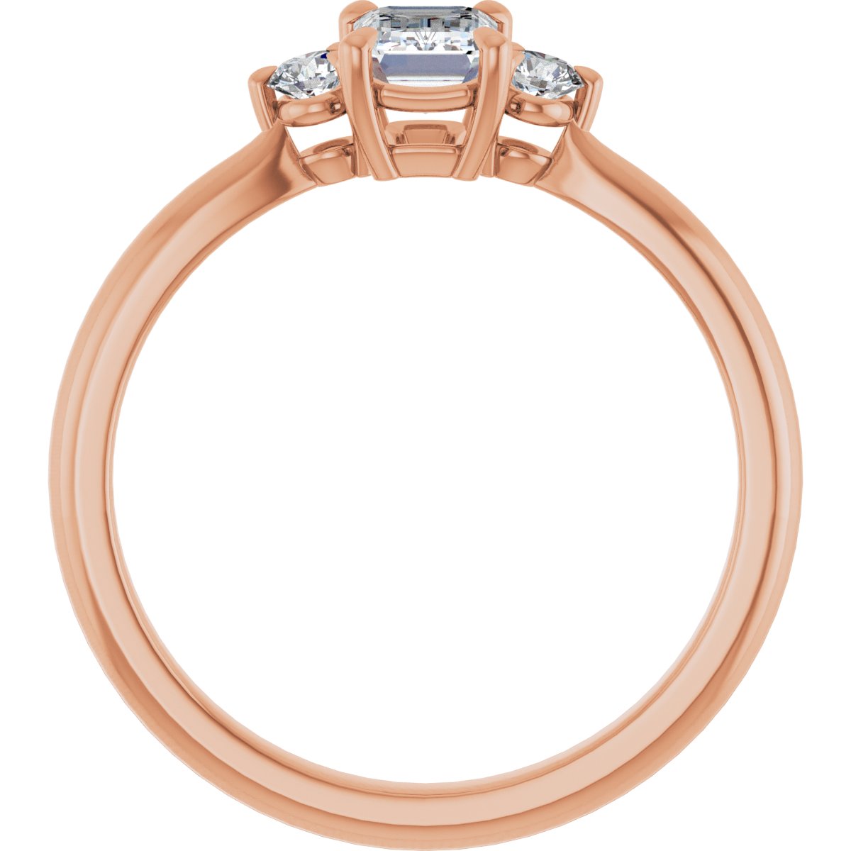 Emerald Three-Stone Engagement Ring Semi-Mount - gallery - Series 123886