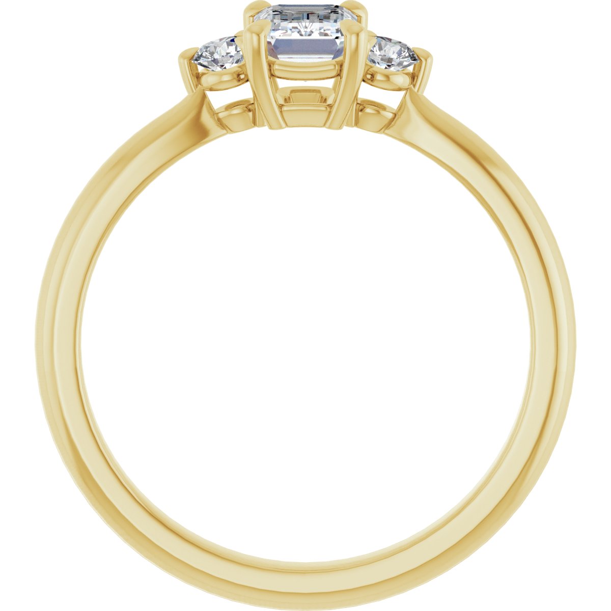 Emerald Three-Stone Engagement Ring Semi-Mount - gallery - Series 123886