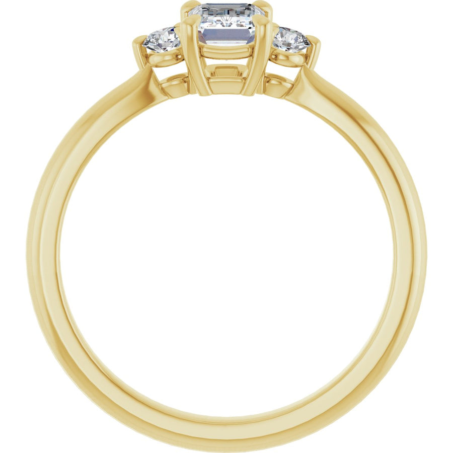 Emerald Three-Stone Engagement Ring Semi-Mount - gallery - Series 123886