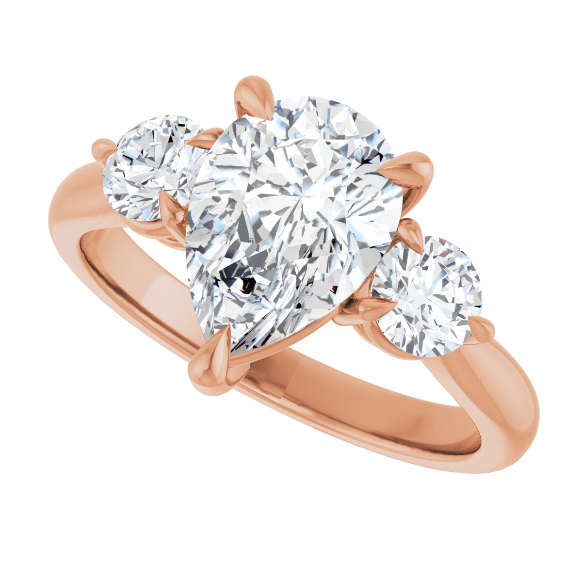 Pear Three-Stone Engagement Ring Semi-Mount - gallery - Series 123886
