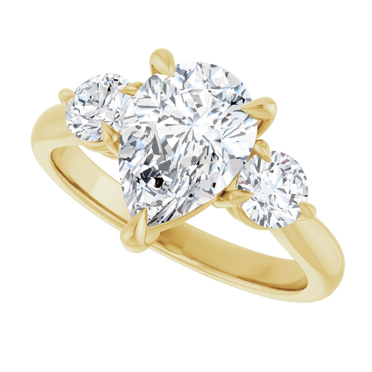 Pear Three-Stone Engagement Ring Semi-Mount - gallery - Series 123886