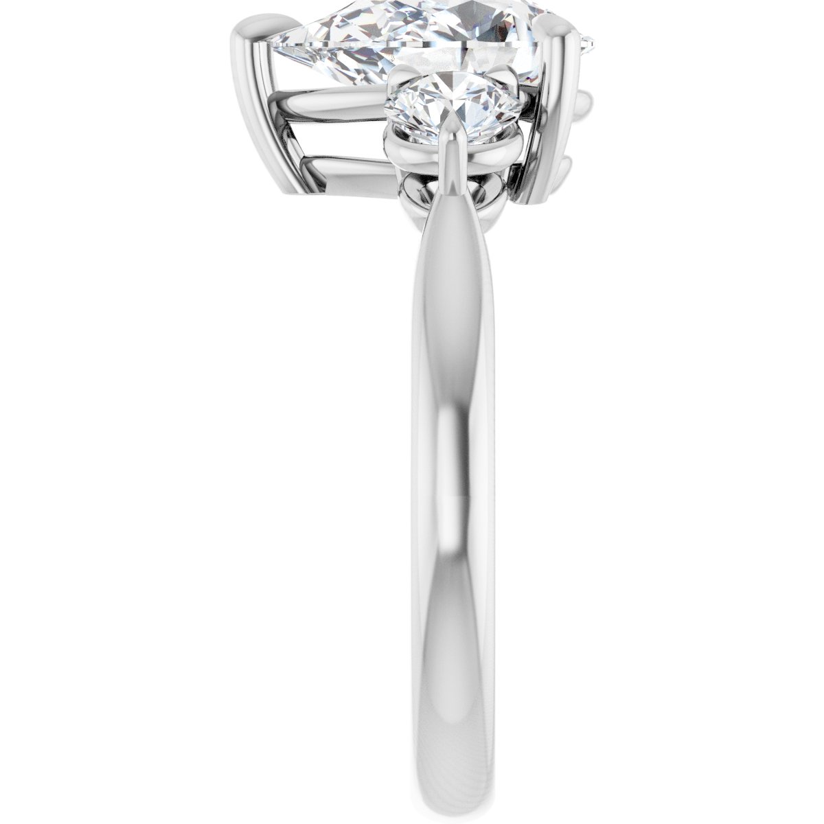 Pear Three-Stone Engagement Ring Semi-Mount - gallery - Series 123886