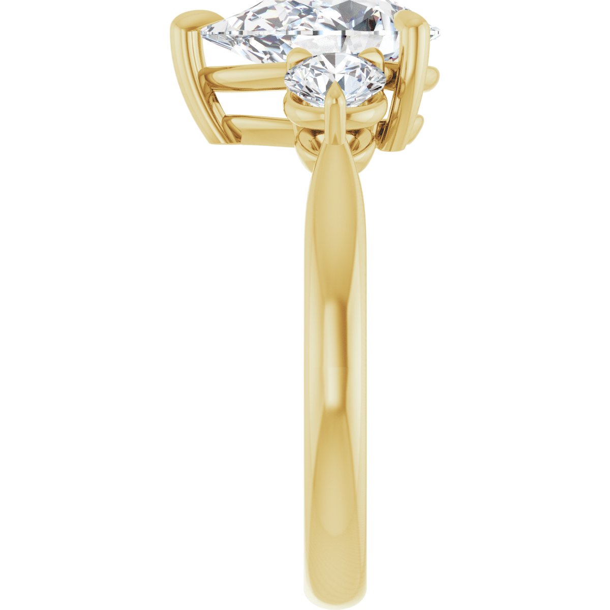 Pear Three-Stone Engagement Ring Semi-Mount - gallery - Series 123886