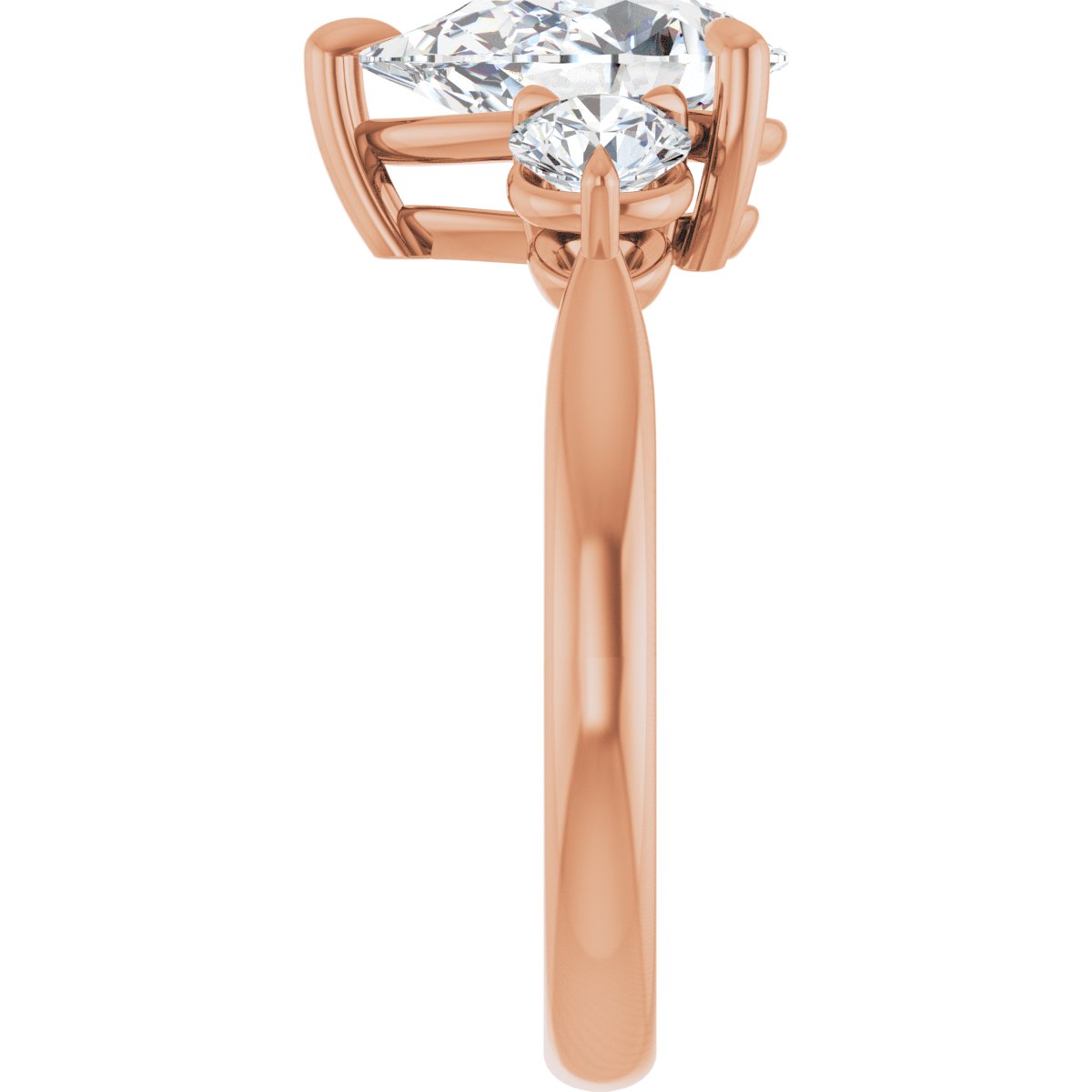 Pear Three-Stone Engagement Ring Semi-Mount - gallery - Series 123886