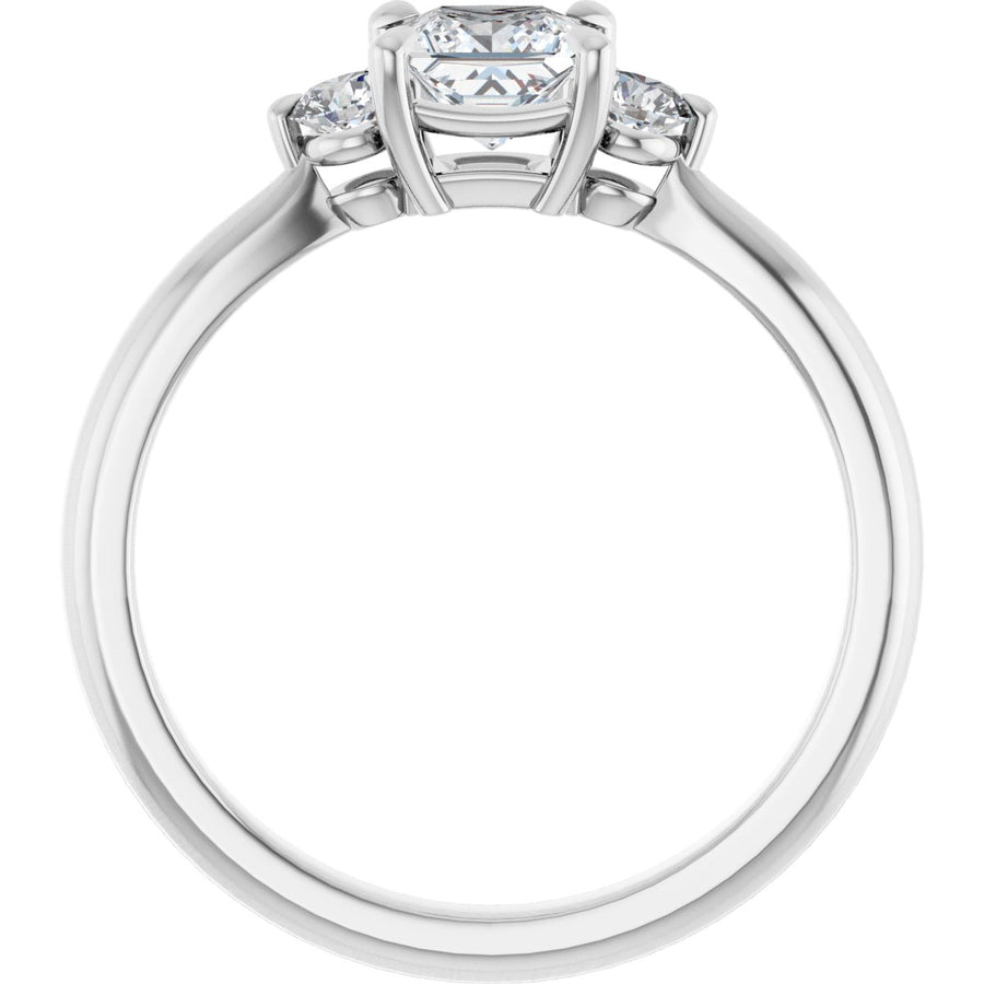 Square Three-Stone Engagement Ring Semi-Mount - gallery - Series 123886