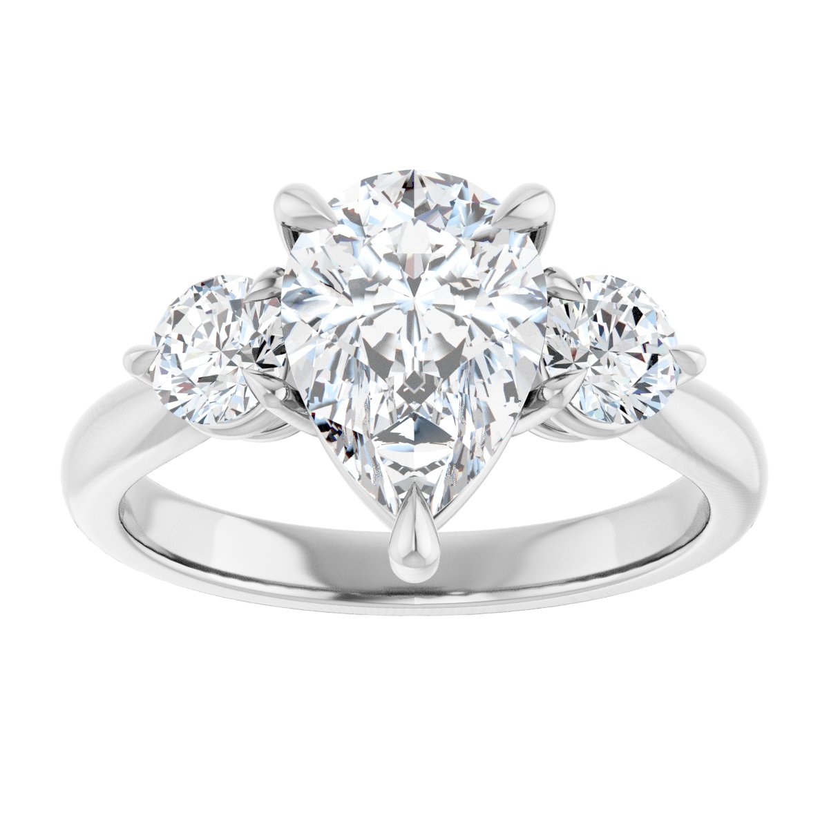 Pear Three-Stone Engagement Ring Semi-Mount - gallery - Series 123886