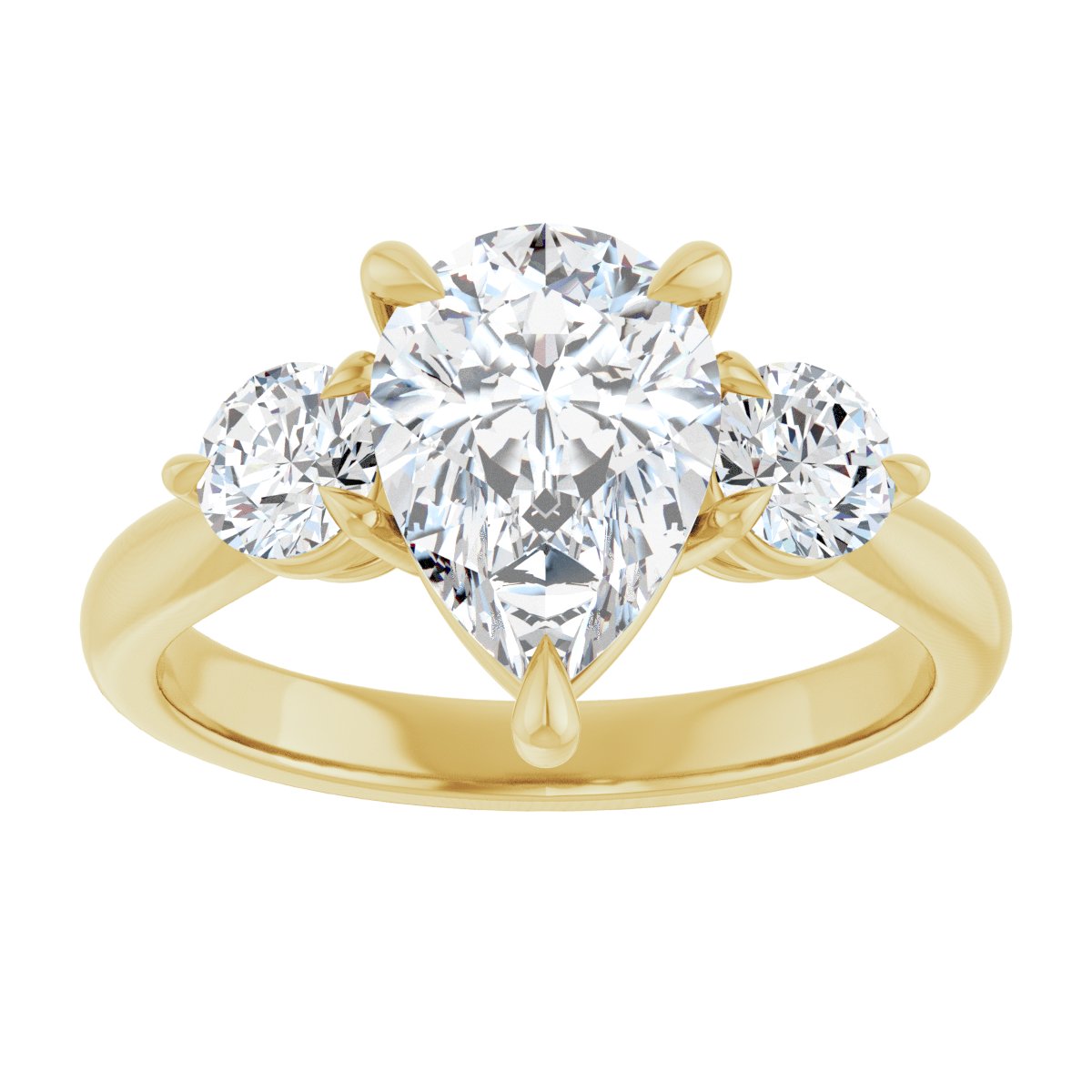 Pear Three-Stone Engagement Ring Semi-Mount - gallery - Series 123886