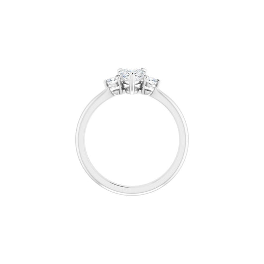 Heart Three-Stone Engagement Ring Semi-Mount - gallery - Series 123886