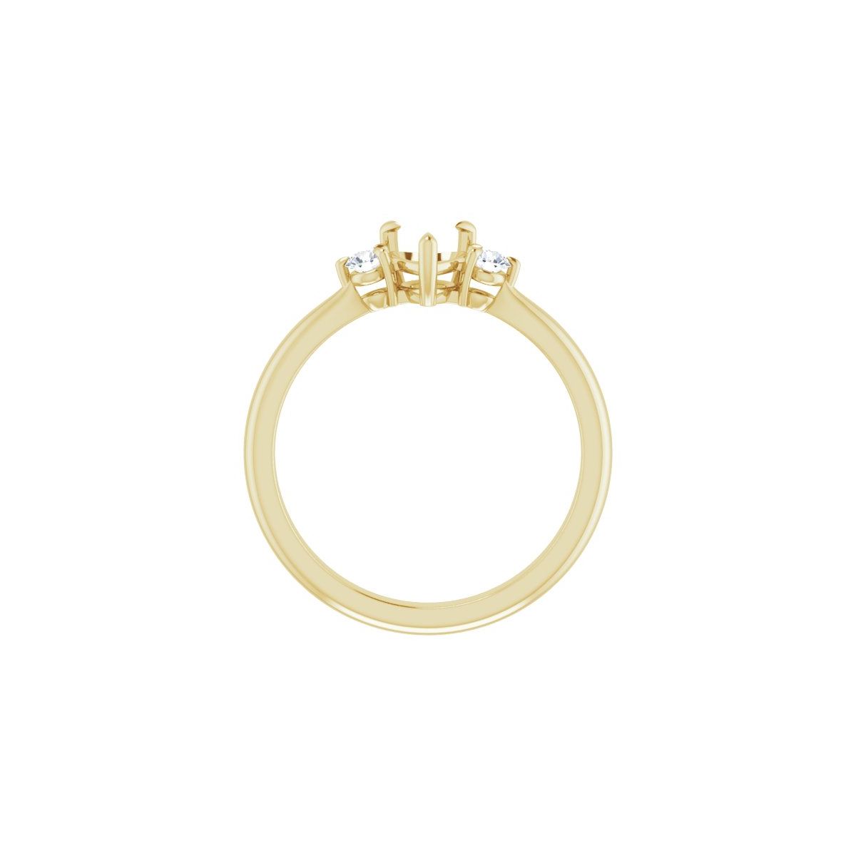 Heart Three-Stone Engagement Ring Semi-Mount - gallery - Series 123886
