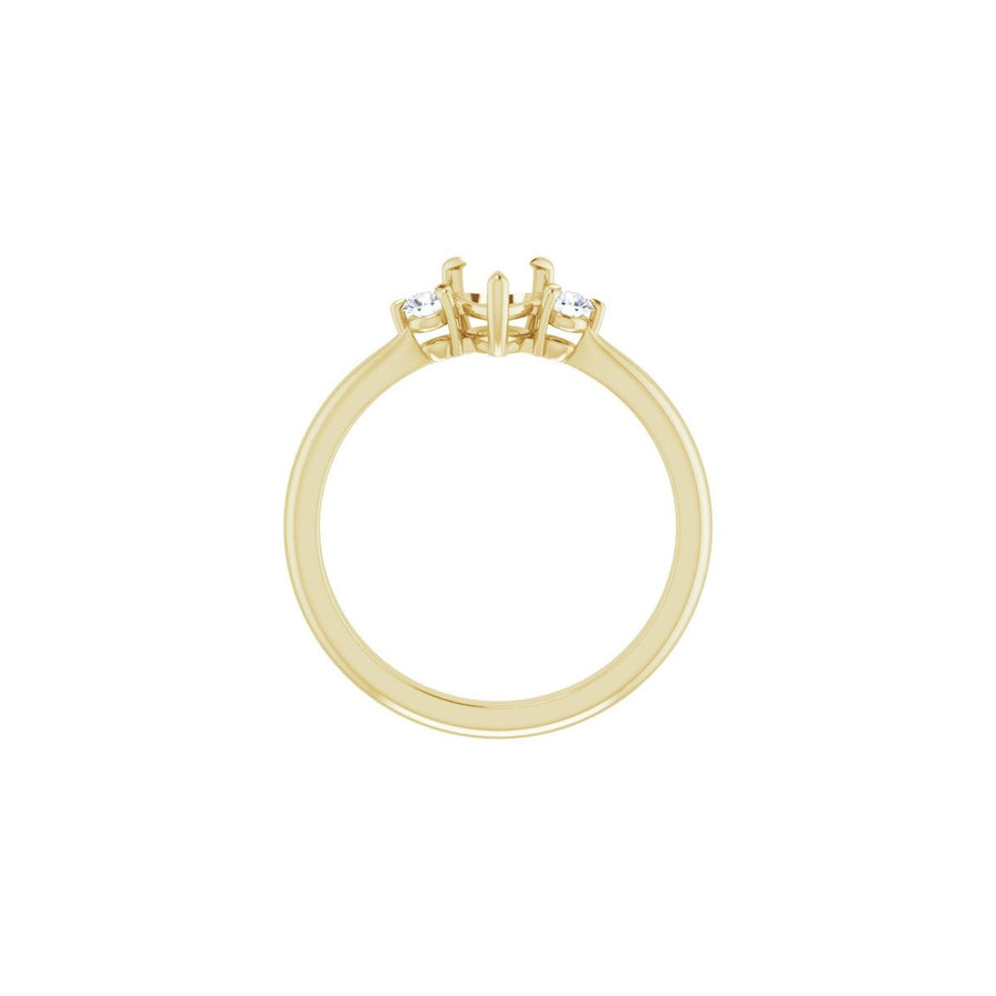 Heart Three-Stone Engagement Ring Semi-Mount - gallery - Series 123886