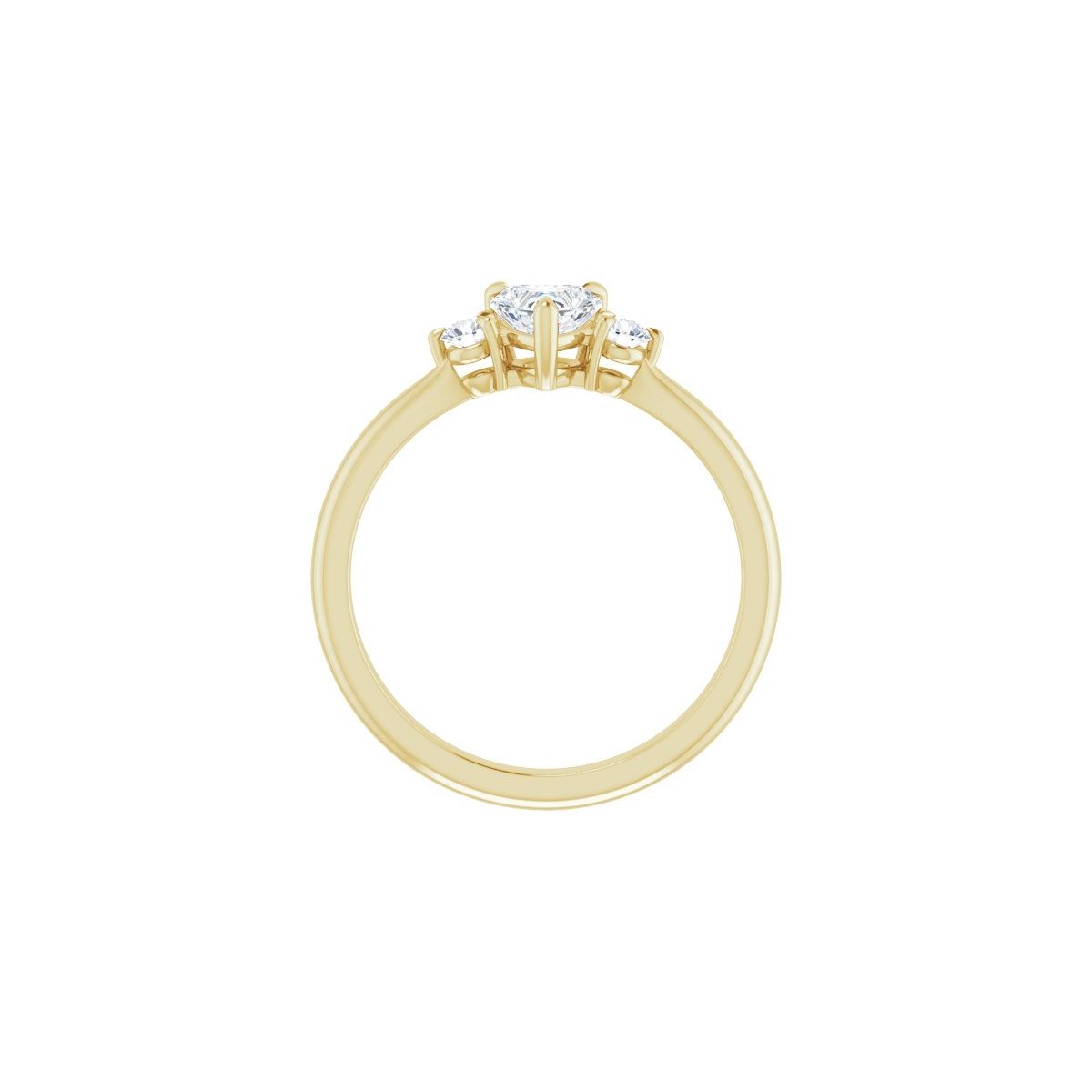 Heart Three-Stone Engagement Ring Semi-Mount - gallery - Series 123886